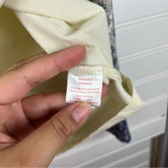 Aventura Organic Cotton Frankie Henley Size XXL Cream Contrast Long Sleeve - Picture 10 of 11